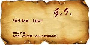 Götter Igor névjegykártya